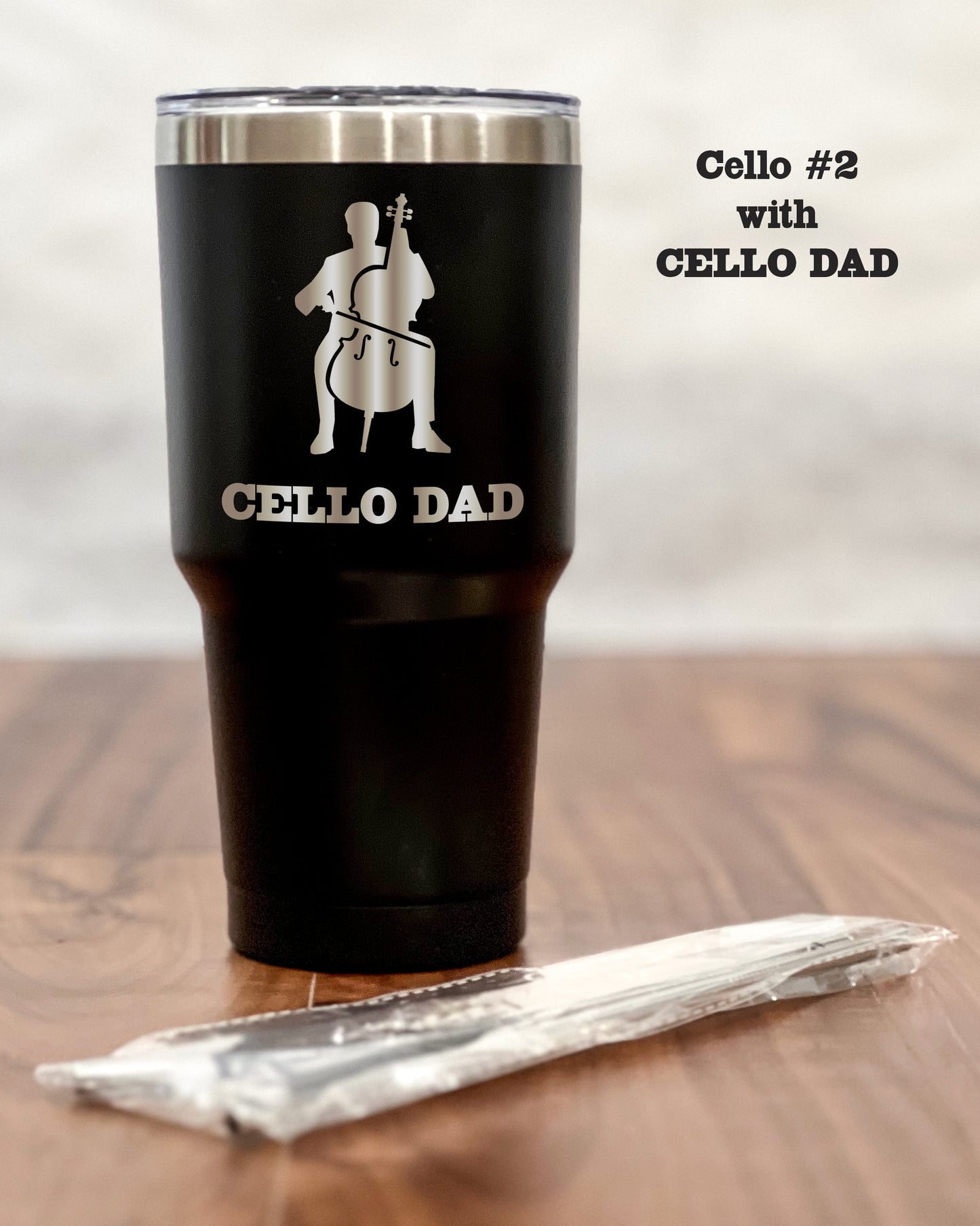 30 ounce Black Tumbler with engraved Cello