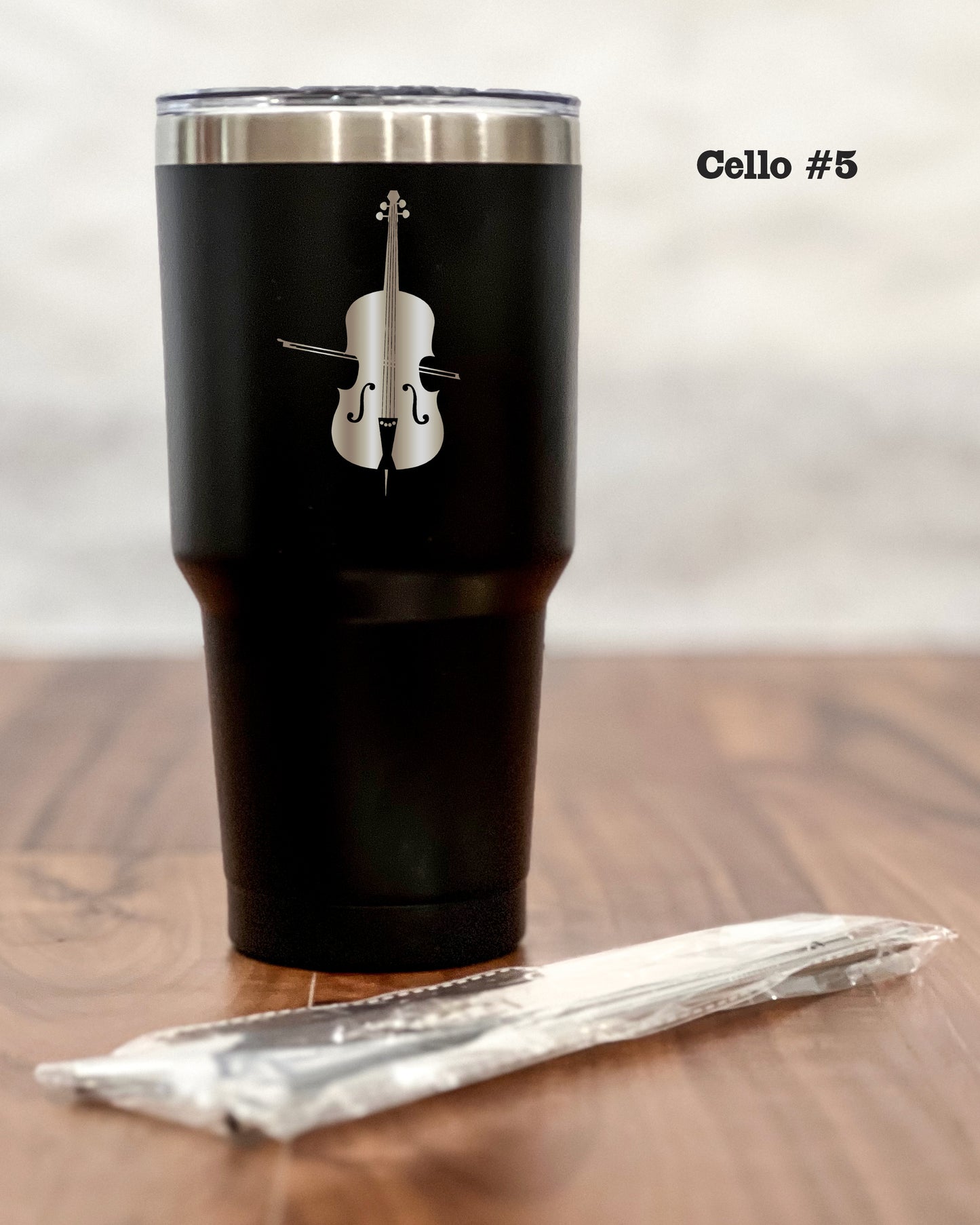 30 ounce Black Tumbler with engraved Cello