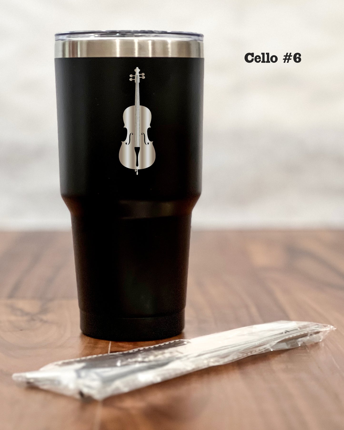 30 ounce Black Tumbler with engraved Cello