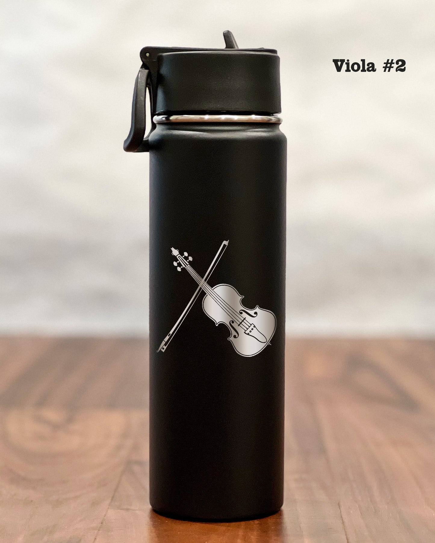 24 ounce Water Bottle with engraved Viola