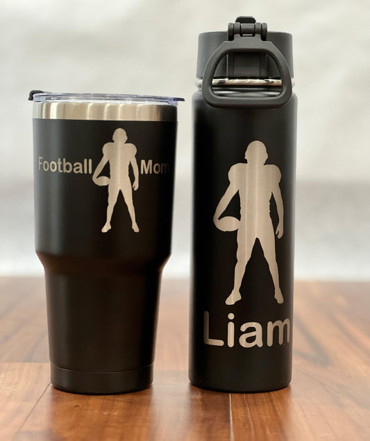 Custom Engraved Sport Water Bottle with Name (White)