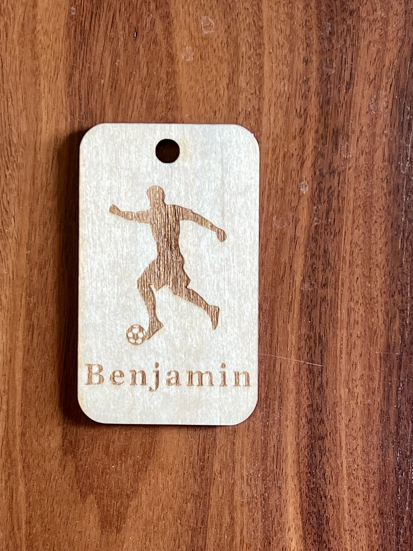 Beautiful Wooden Sports Laser Engraved Bag Tags