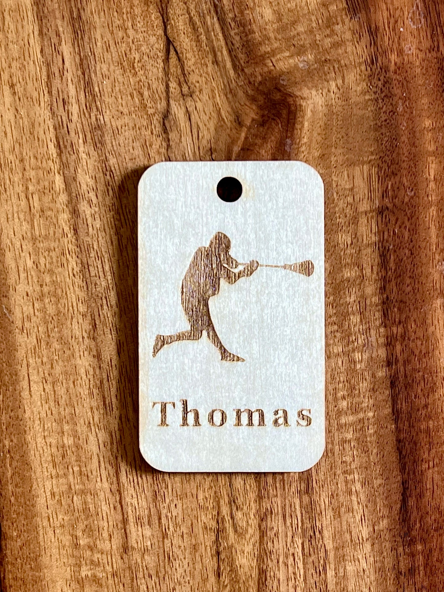 Beautiful Wooden Sports Laser Engraved Bag Tags
